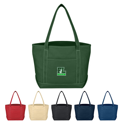 Medium Cotton Canvas Yacht Tote Bag With Tackle Twill Patch