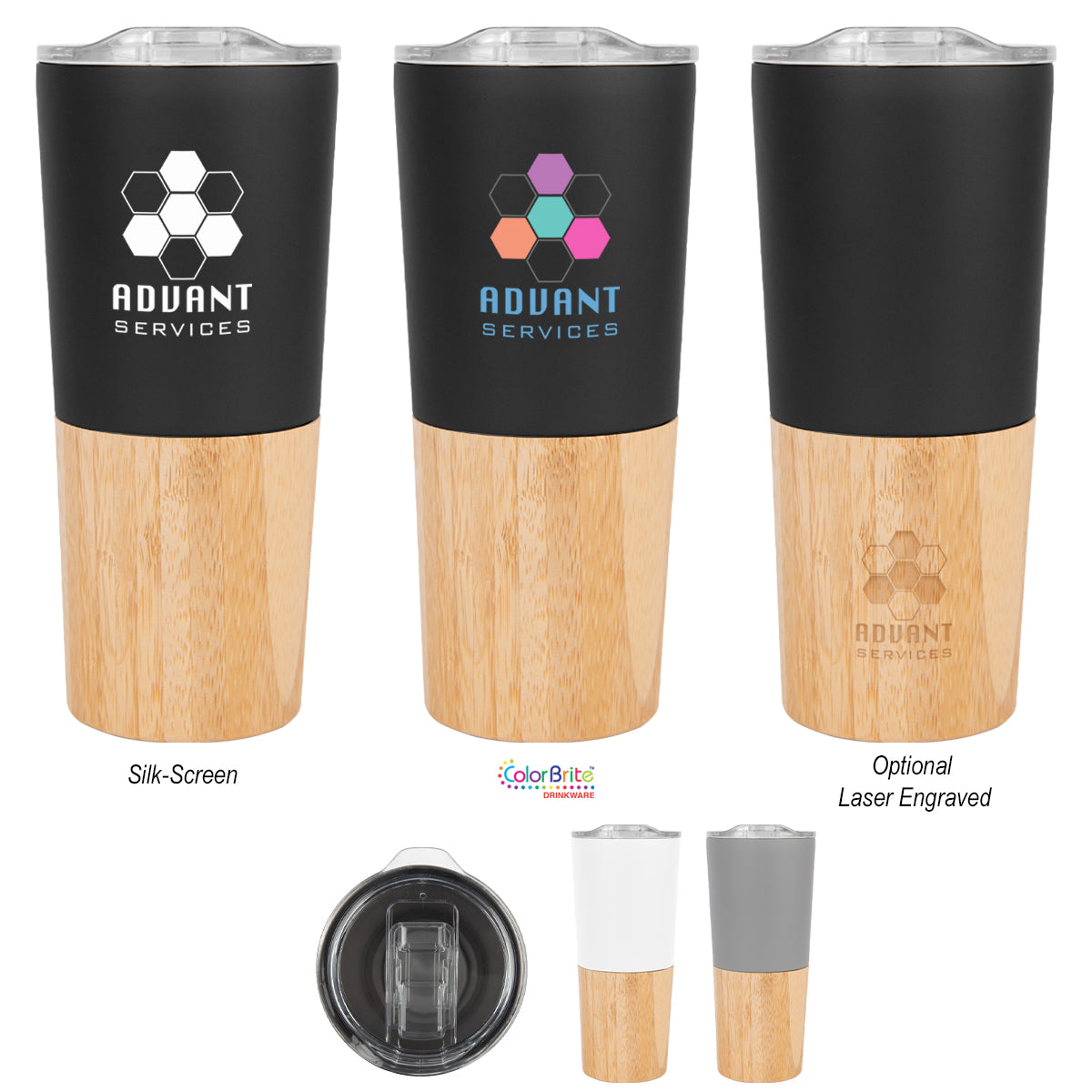 16 Oz. Marlow Stainless Steel Tumbler With Bamboo Base