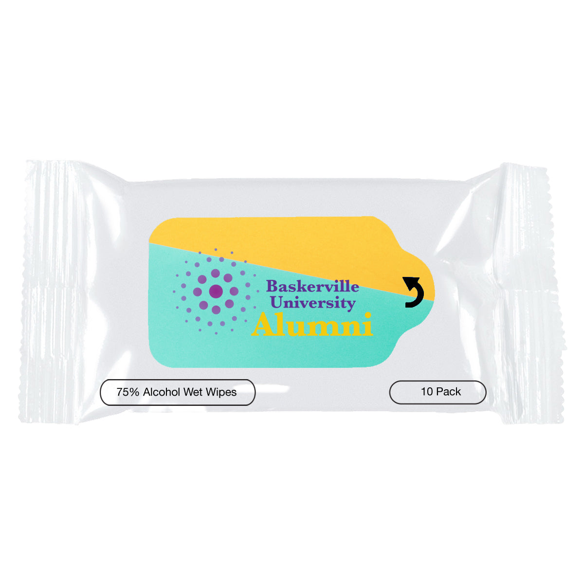 10 CT. Alcohol Antibacterial Wet Wipe Packet