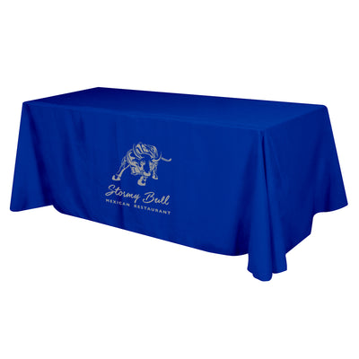 Flat Polyester 3-Sided Table Cover - fits 8' standard table