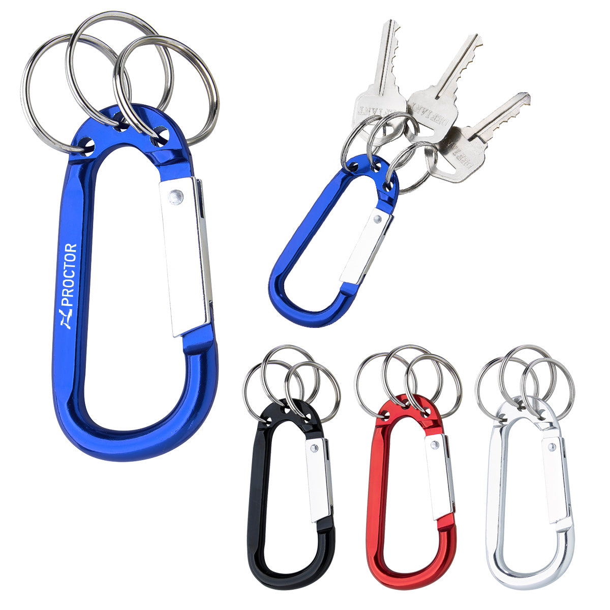 8mm Carabiner With Triple Split Ring