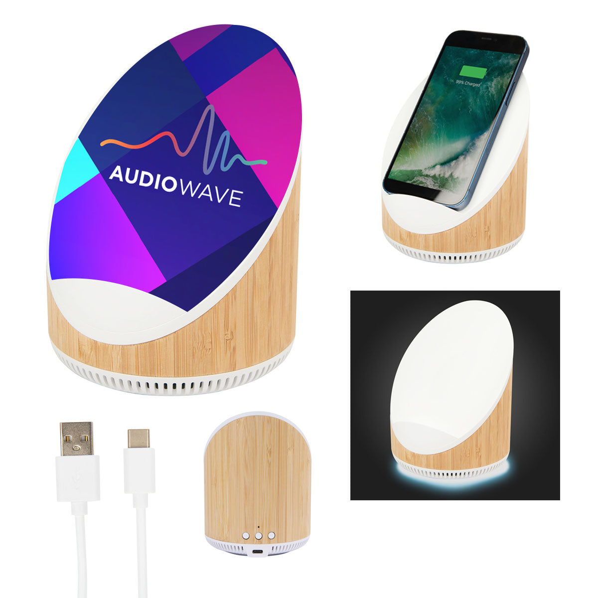 Edgewood Bamboo Speaker & Wireless Charger