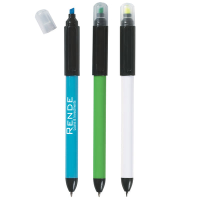 Twin-Write Pen With Highlighter