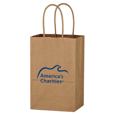 Kraft Paper Brown Shopping Bag - 5-1/4" x 8-1/4"