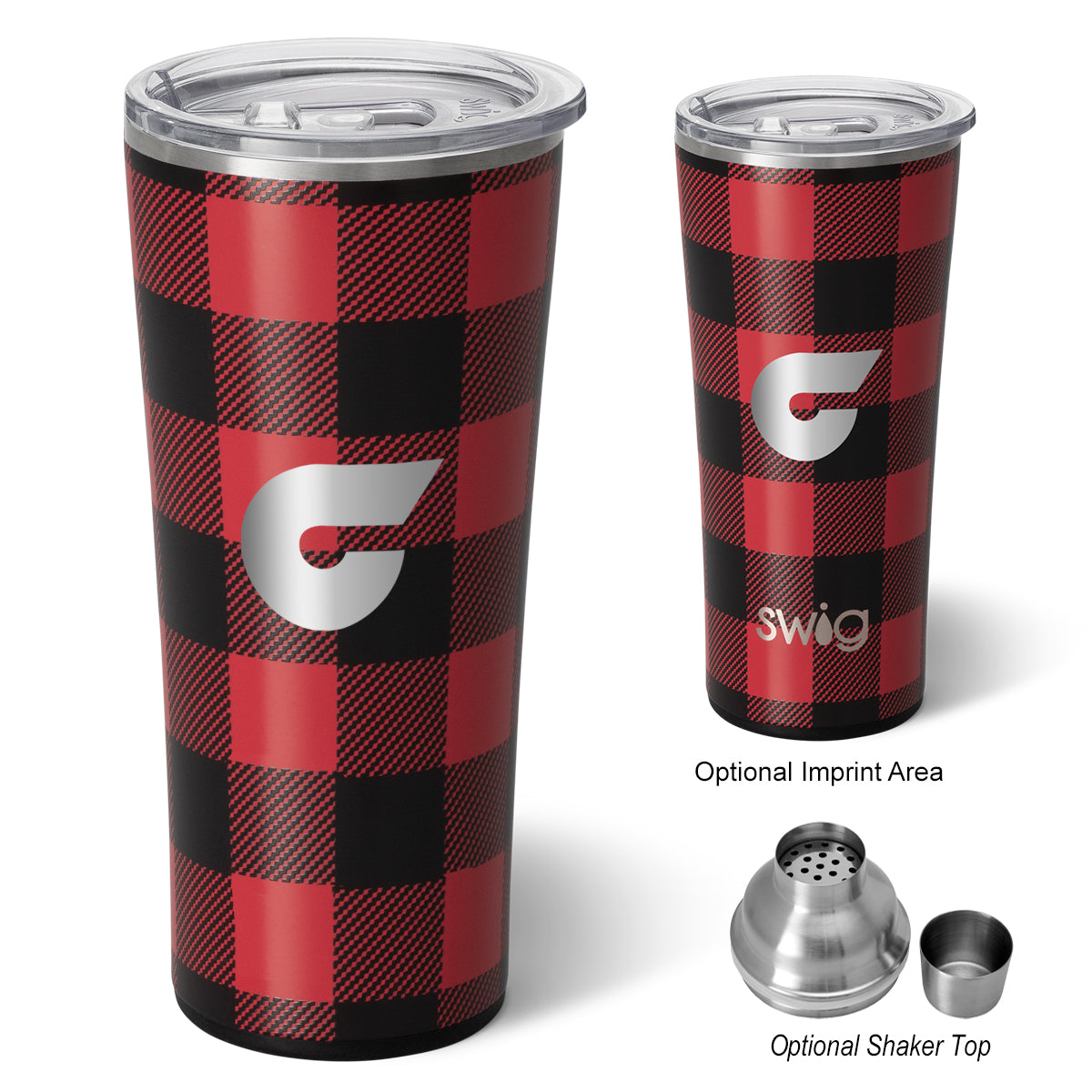 22 Oz. Swig Life™ Buffalo Plaid Stainless Steel Tumbler