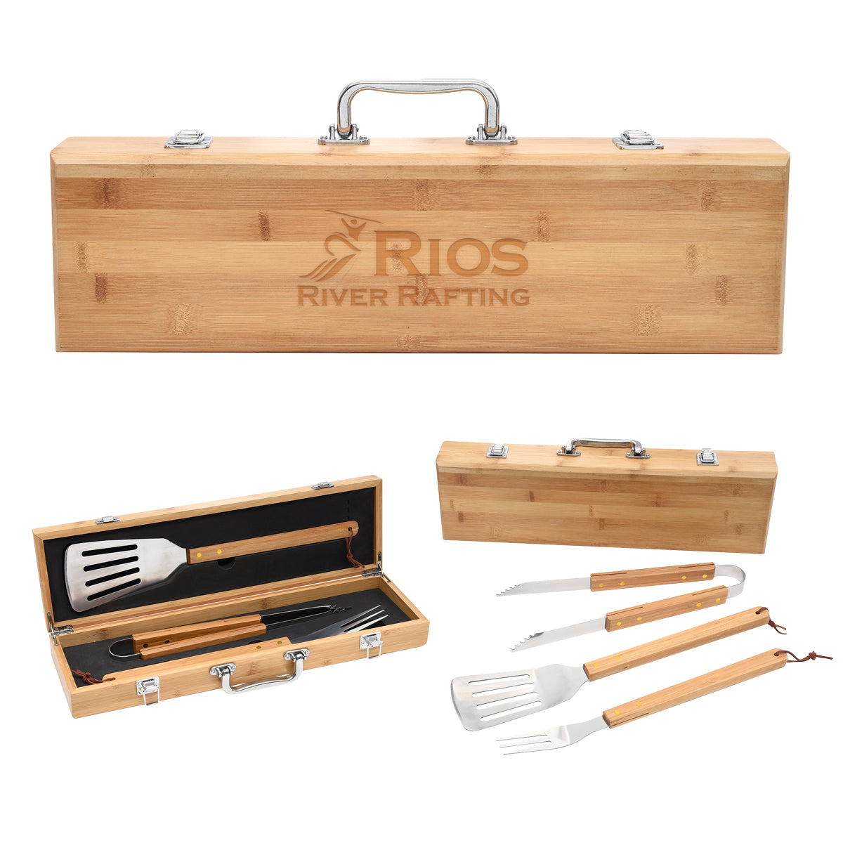 BBQ Set In Bamboo Case