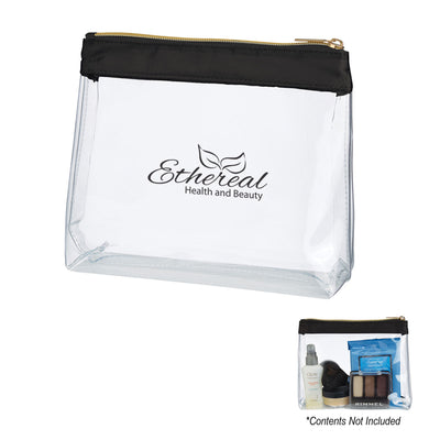 Sadie Satin Clear Cosmetic Bag