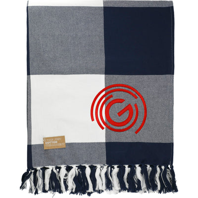 Field & Co. 100% Organic Cotton Check Throw Blanke