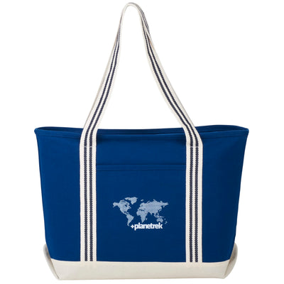 Atlantic Stripe 20oz Cotton Zippered Boat Tote