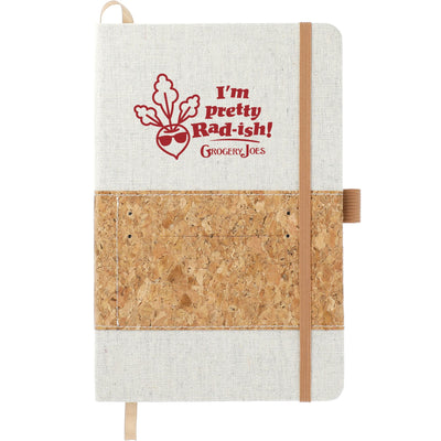 5.5in x 8.5in Recycled Cotton and Cork Bound Noteboo