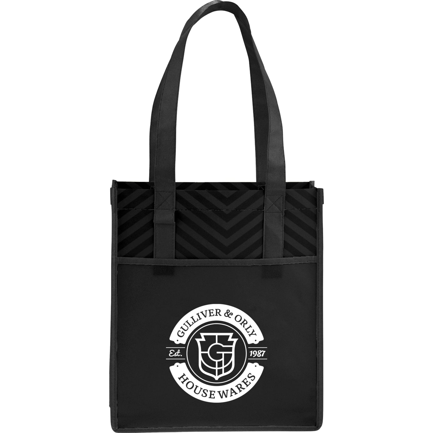 Printed Chevron Non-Woven Shopper Tote